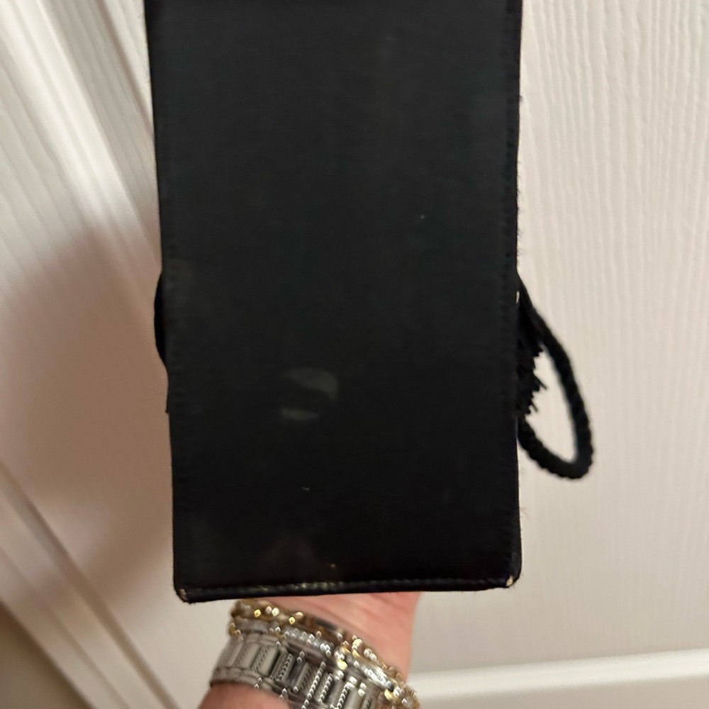 Vintage French Embroidered Black Evening Bag - Picture 6 of 8